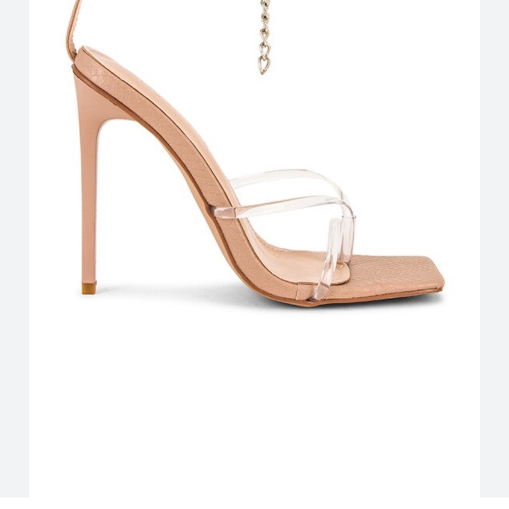 superdown Nude Clear-Strap Stiletto Sandal